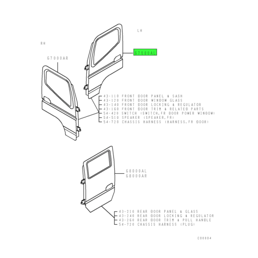 Mu001081 MK704810 Mitsubishi FUSO | Front Left Hand Service Door Assembly ...