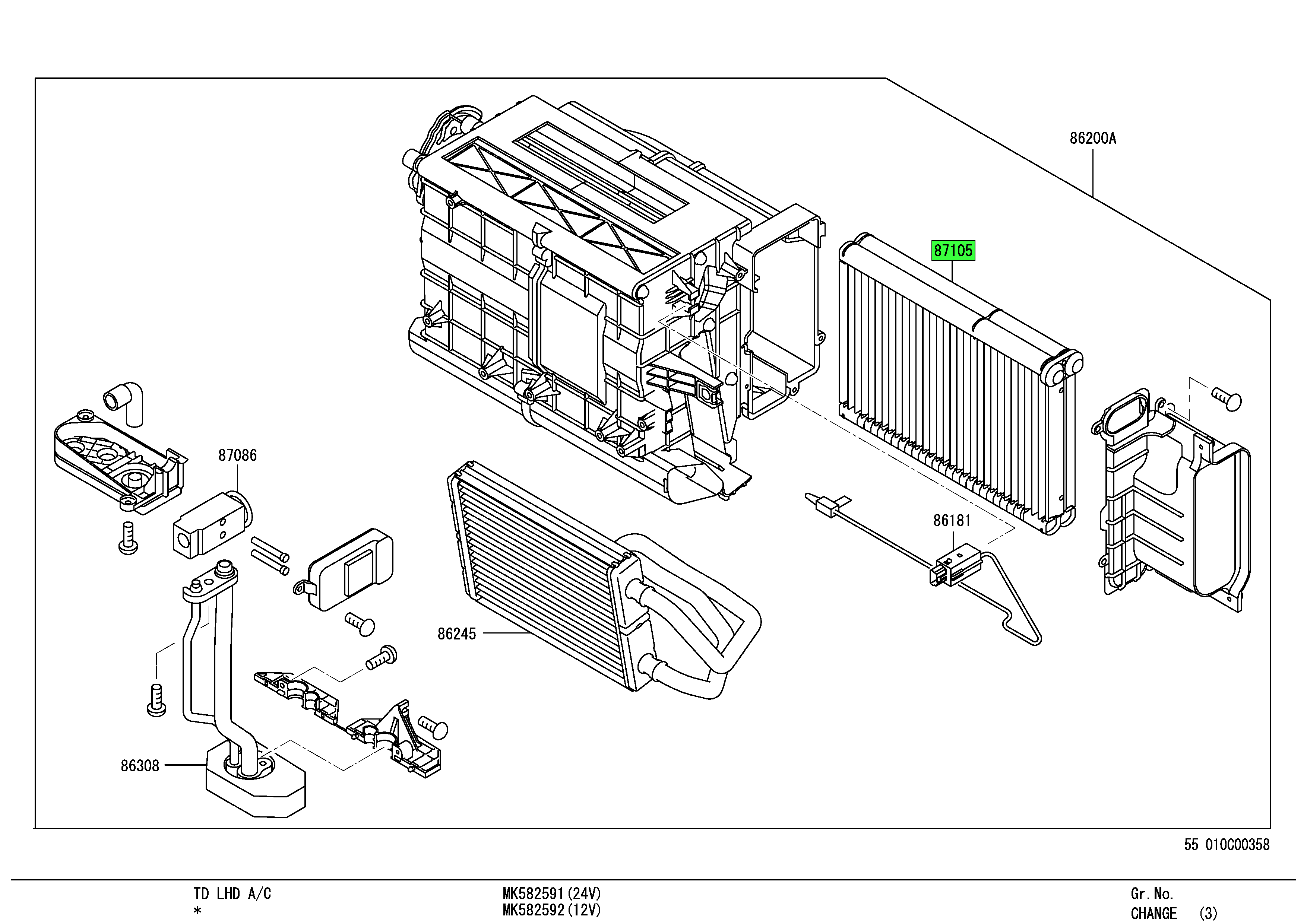 MK513028 | Genuine Mitsubishi FUSO® Evaporator | Source One Parts 