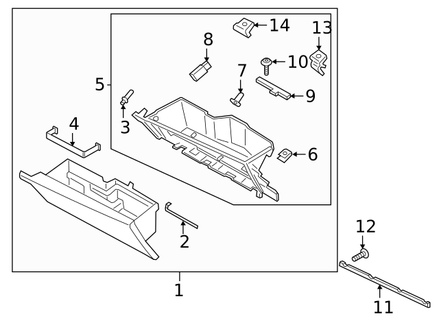 thumbnail image 2 of Genuine Ford Fiesta MK7 (2009-2017) Driver's Lower Storage Compartment / Glove Box – Black, Used OEM Part 2 of 4