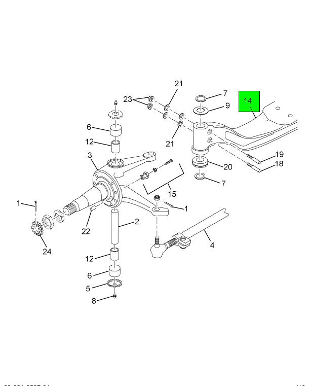 2590911C1, Navistar International®, BEAM I FRONT AXLE E1462W