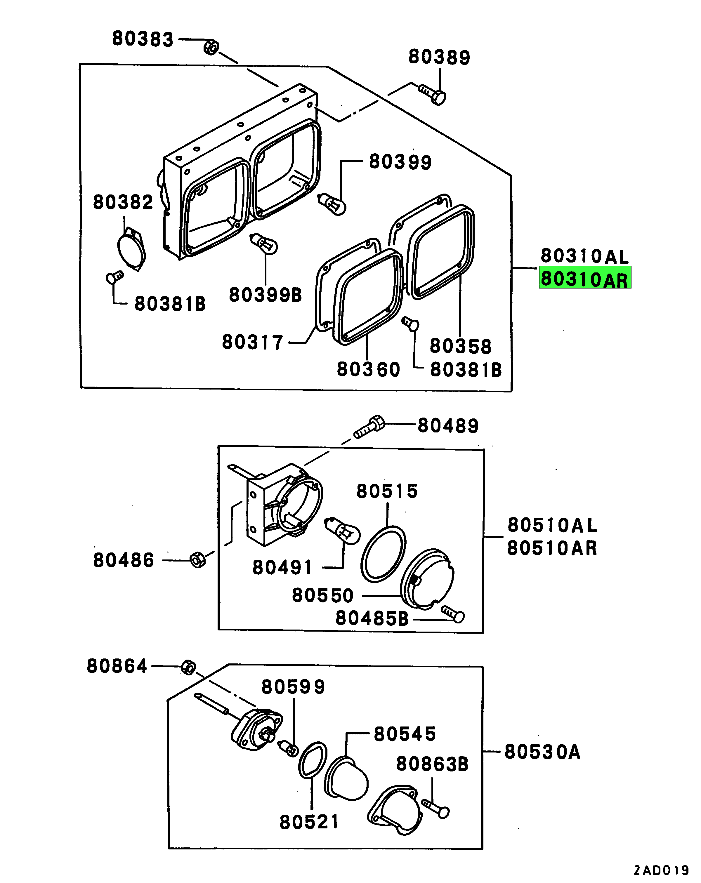 MC853597 | Genuine Mitsubishi FUSO® Rear Right Hand Combination Lamp  Assembly