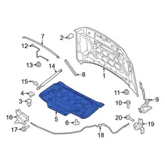 Hood Insulation Pad Insulator - Front