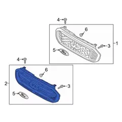 Molding Insert Grille <br>Grille Bumper MOULDING - Front, Upper, Center (XLT)