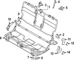 Seat Cover Trim Lamp Latch Panel <br>Seat