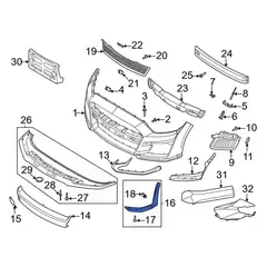 Fog Light Trim Panel - Left, Front