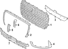 Grille <br>Grille Radiator Bumper Type 1 - Front, Upper, Center