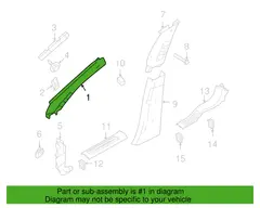 Door Window Belt Weatherstrip - Right, Rear