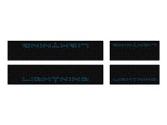 Tufskinz Lightning Logo on Black Texture Door Sill Kit for F-150 Lightning