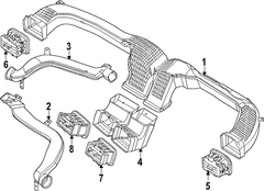 Instrument Panel Air Duct <br>HVAC Distribution Ducts located under the dashboard Connector Diffuser