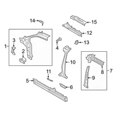 Body B-Pillar Side Roof Rail - Right, Inner