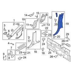 Body C-Pillar Trim Panel - Right