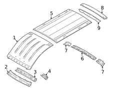 Body D-Pillar Trim Panel Roof Side molding