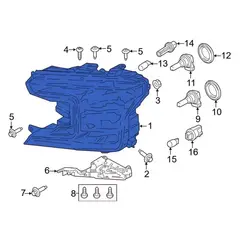 Headlight <br>A body Composite Lens and Amplifier; housing Sealed Beam Level 4 - Left, Front