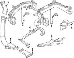 Instrument Panel Air Duct Hose Vent <br>HVAC Distribution Ducts located under the dashboard Louver Floor