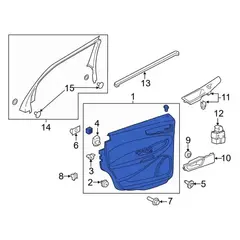 Door Interior Trim Panel - Right, Rear, Upper