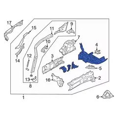 Fender Apron Floor Sidemember And - Right, Front