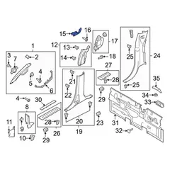 Trim Panel Retainer Body B Pillar Bracket - Right