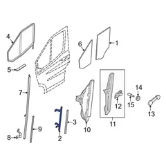 Window Regulator Guide Track Extension - Left, Front