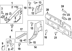 Door Pillar Post Trim Set Quarter - Right