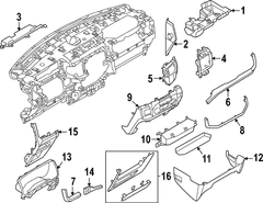 Instrument Panel Molding MULTI FUNCTION DISPLAY - 15