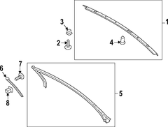 Retainer Weatherstrip - Left, Front (Coupe)