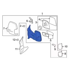 Door Mirror Rear View Head - Right, Outer