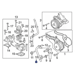 Engine Coolant Pipe Nut - M6, Front