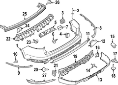 Bumper Cover Support Rail Isolator - Rear