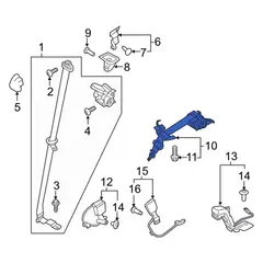 Seat Belt Lap and Shoulder - Left, Rear