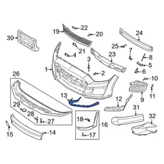 Bumper Cover Spacer Panel - Right, Front