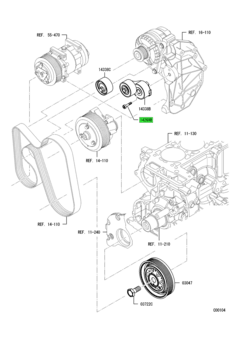 BOLT,ALTERNATOR BELT TENSION PULLEY 1