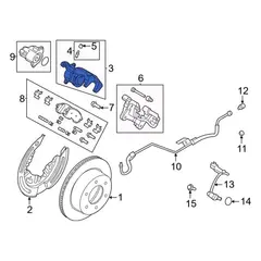 Disc Brake Caliper. Housing <br>A used for the main operating Brakes of a vehicle, which utilizes piston (s) to squeeze