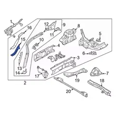Fender Rail Bracket Support - Left, Front