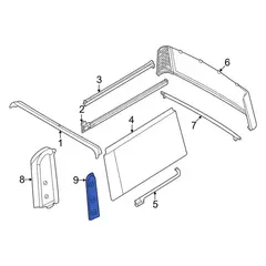 Body C-Pillar Molding Door Window Frame - Left