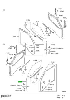 WEATHERSTRIP,FR DOOR,UPR RH 1