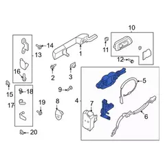 Door Latch Lock Actuator Motor - Left, Rear