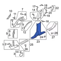 Door Pillar Post Trim Set - Right