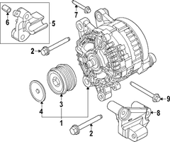 Bolt Washer Bracket Alternator and Hex Head <br>Alternator 2.3 LITER - M8 x 48MM, Upper