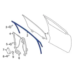 Window Channel Track - Left, Front