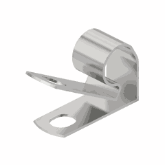 Steel Clip, 0.625 Inch Diameter, 90 Degree Bend, Zinc Plated