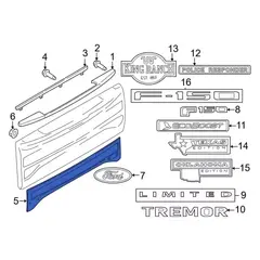 Molding Tailgate <br>Tailgate Applique Panel Tail gate - Lower, Outer (LIMITED.)