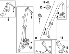 Seat Belt Retractor Pretensioner - Front