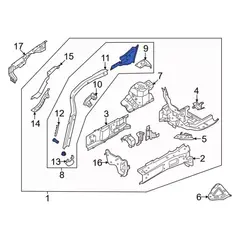 Fender Rail Brace - Right, Front