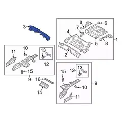 Floor Pan Crossmember Engine Support - Rear, Center