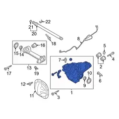 Differential Housing Carrier Axle <br>The of a that holds The gears, pinions