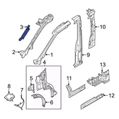 Body A-Pillar Reinforcement Extension - Right, Outer