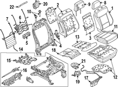 Pad Seat Back Cushion <br>A used on the of a vehicles Power Adjust - Front