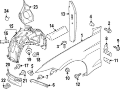 Shield Fender Splash Liner <br>Fender Ft Guard Panel Extension 2.3 liter