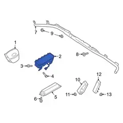 Instrument Panel Air Bag Bags Psngr Module <br>An Inflator mounted to the