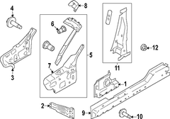 Body A-Pillar Reinforcement Convertible REINFORCED Pillar <br>Reinforcement panel used on the A /rkr Aperture